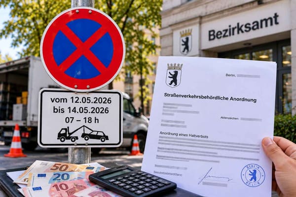 Behördengebühr für ein Halteverbot in Berlin