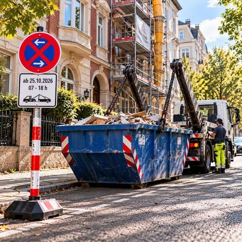 Halteverbot für Container in Berlin